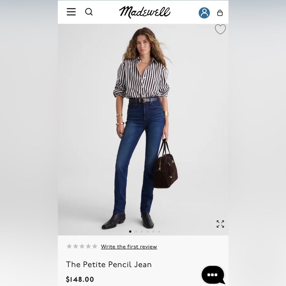 Madewell High Rise Petite Pencil Jean 26P BRAND NEW NEVER WORN